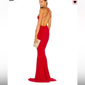 Normal Kamali X REVOLVE Low Back Slip Mermaid Fishtail Gown in Red
